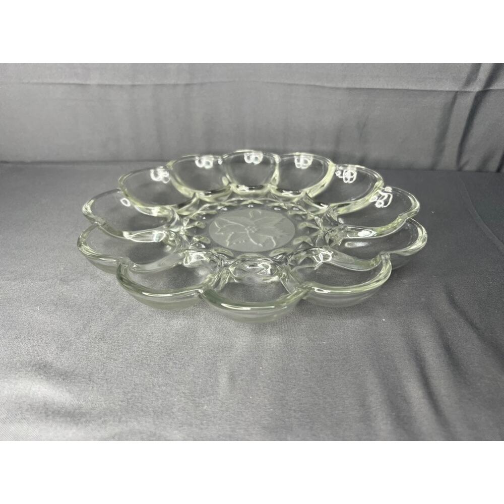 Vintage Princess House Deviled Egg Tray Floral Excellent